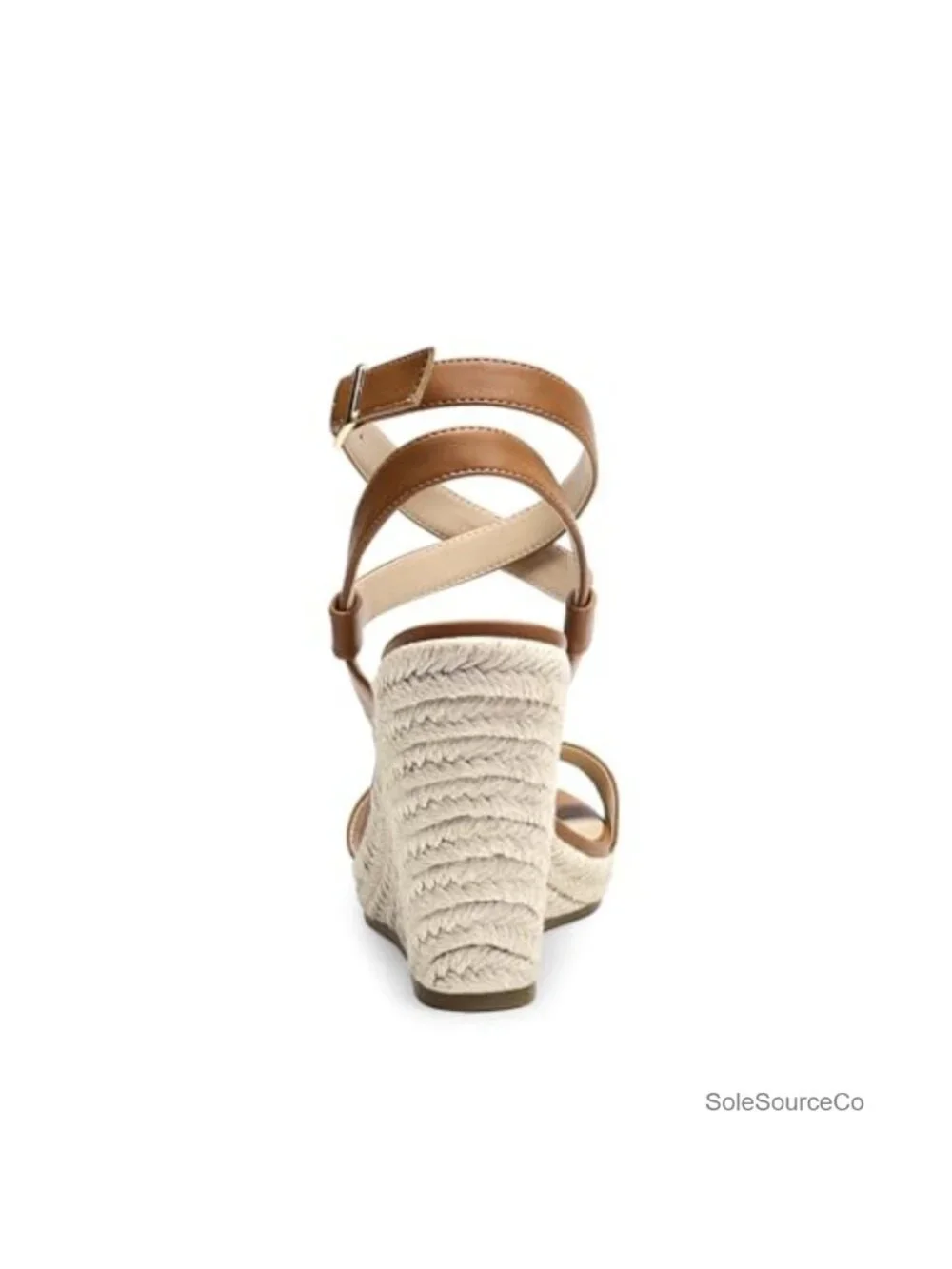Women's Espadrille Platform Wedge Sandals - PU Ankle Strap Open Toe